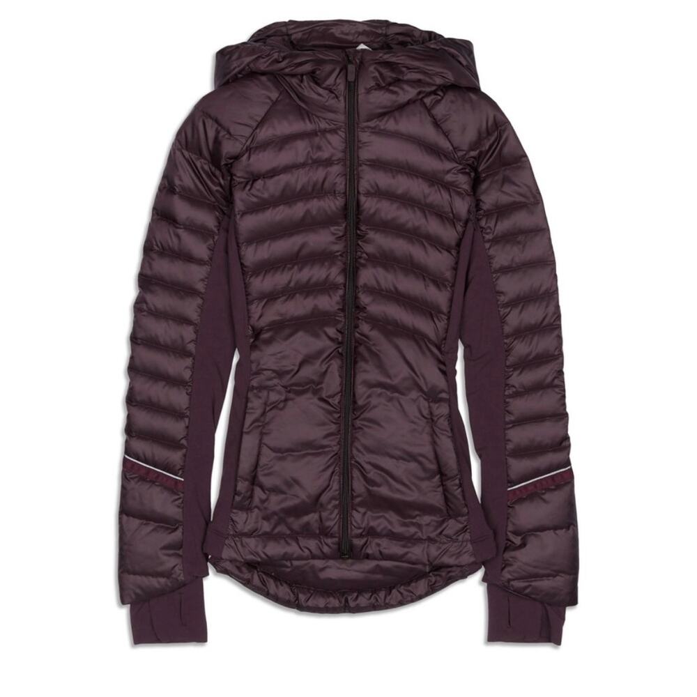 Lululemon Down For It All Jacket Purple Puffer Coat Running Thermal Size 6